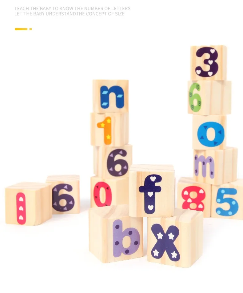 Wooden DIY Puzzle Blocks for Boys And Girls Montessori Stacking Blocks Colorful Educational Creative Toys Enlightenment Thinking