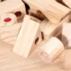 DIY Blocks Sparkling Acrylic Toy Kids Wooden Montessori Rainbow Gem Stacking Blocks Colorful Educational Wooden Creative Toys