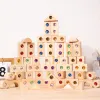 DIY Blocks Sparkling Acrylic Toy Kids Wooden Montessori Rainbow Gem Stacking Blocks Colorful Educational Wooden Creative Toys