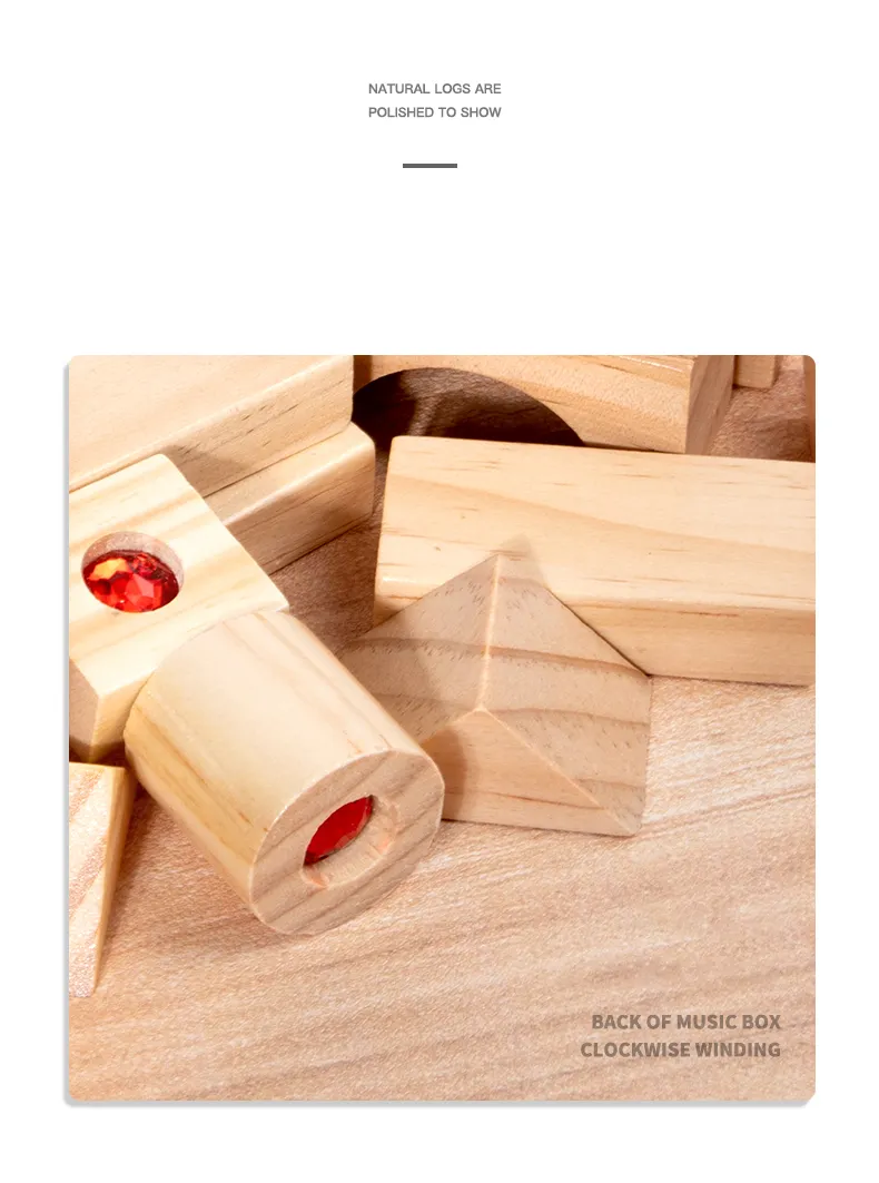 DIY Blocks Sparkling Acrylic Toy Kids Wooden Montessori Rainbow Gem Stacking Blocks Colorful Educational Wooden Creative Toys