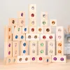 DIY Blocks Sparkling Acrylic Toy Kids Wooden Montessori Rainbow Gem Stacking Blocks Colorful Educational Wooden Creative Toys