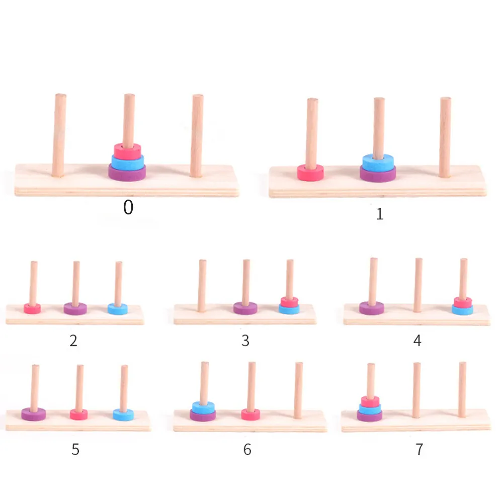 Baby Wooden Toys Rainbow Stacking Ring Tower Blocks Puzzle Toys Montessori Educational Color Shape Geometric Game Toys for Kids