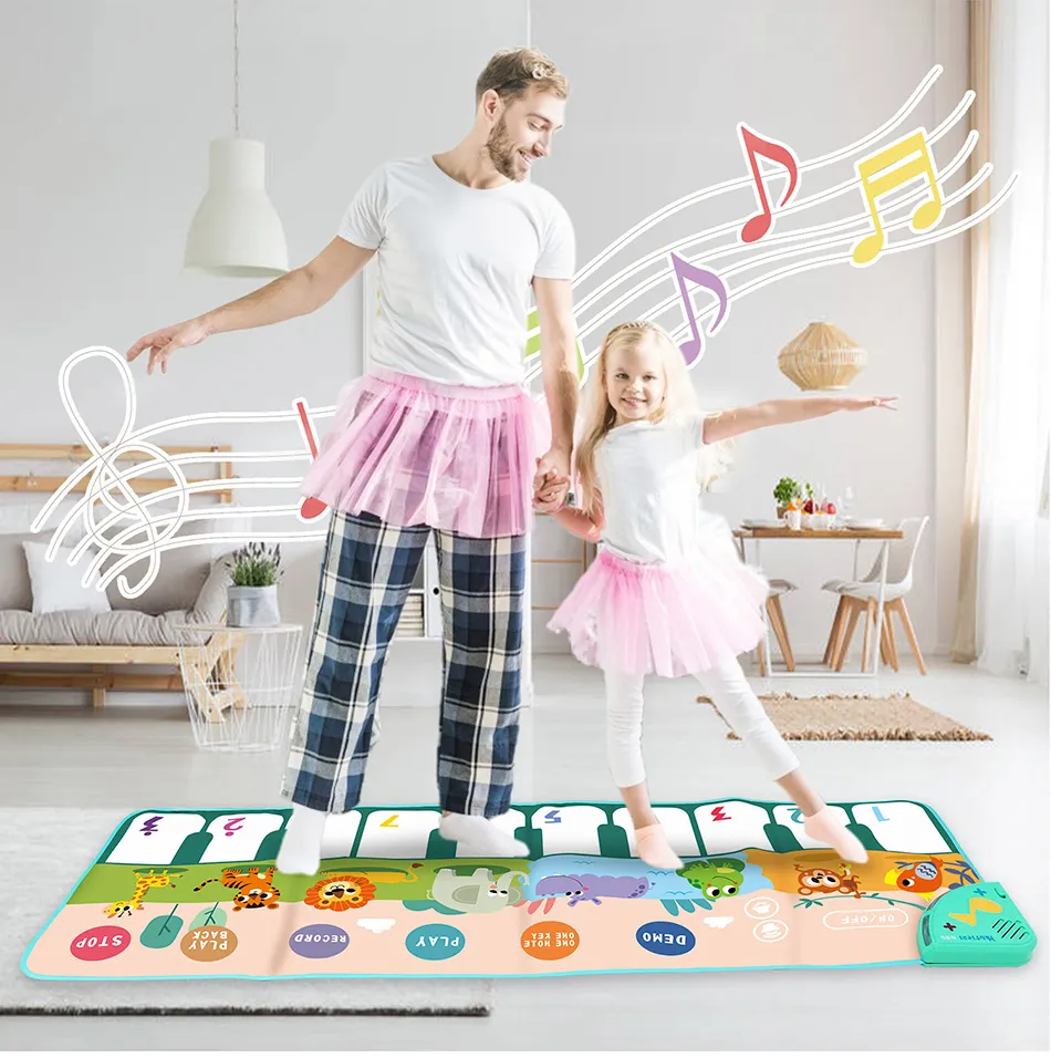 Coolplay Musical Piano Mat for Kids Toddlers Floor Keyboard Dance Mat with 8 Animal Sounds Baby Mat Educational Toys