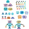 Wooden Snap-Together Building Toys Robot Building Blocks Montessori Toys Gift for 3 4 5 6 Years Toddlers Kids