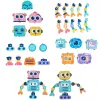 Wooden Snap-Together Building Toys Robot Building Blocks Montessori Toys Gift for 3 4 5 6 Years Toddlers Kids