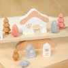 Montessori Wooden Tree Toys Animal Balance Stacking Building Block  Game Early Childhood Education Creative Game for Toddler 1-3