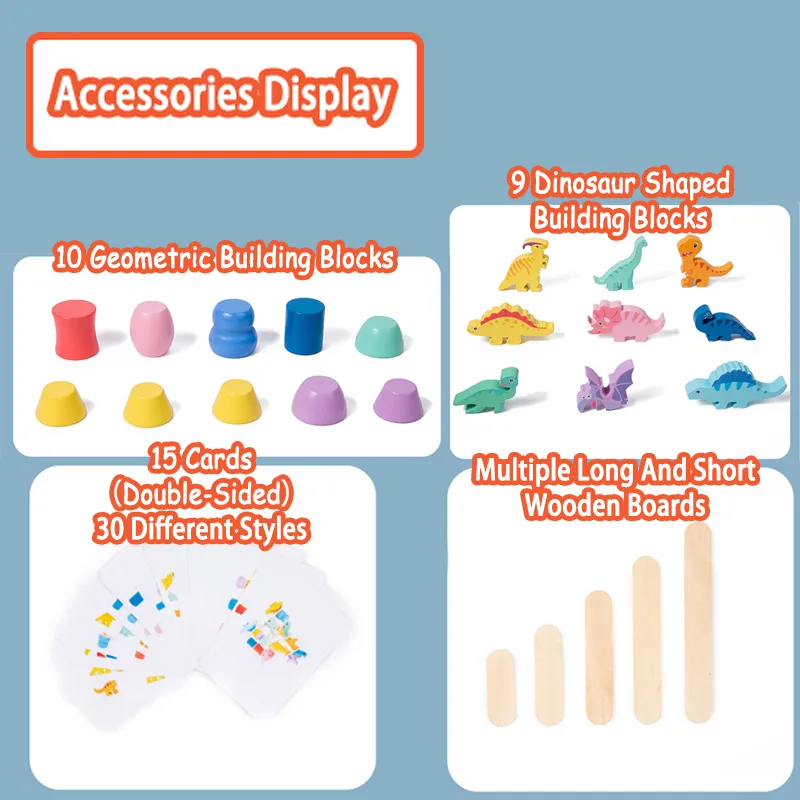 Animal Blocks Wooden Toys Matching Stacking Balance Thinking Sorting Board Game Montessori Sensory Educational Toys for Children