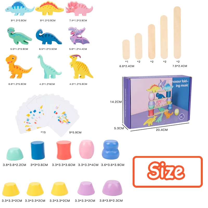 Animal Blocks Wooden Toys Matching Stacking Balance Thinking Sorting Board Game Montessori Sensory Educational Toys for Children