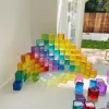 Acrylic Lucent Stacking Cube Building Blocks Transparent Toys for Children Indoor Outdoor Play Game Kids Early Educational Toys