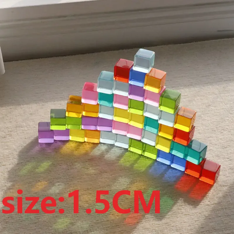 Acrylic Lucent Stacking Cube Building Blocks Transparent Toys for Children Indoor Outdoor Play Game Kids Early Educational Toys
