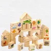 Wooden DIY Puzzle Blocks for Boys And Girls Montessori Stacking Blocks Colorful Educational Creative Toys Enlightenment Thinking