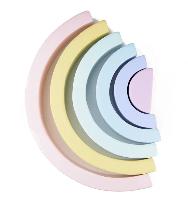 Kids Wooden Toy Montessori Rainbow Building Blocks DIY Creative Stacking Balance Game Educational Toys For Children Kids Gifts