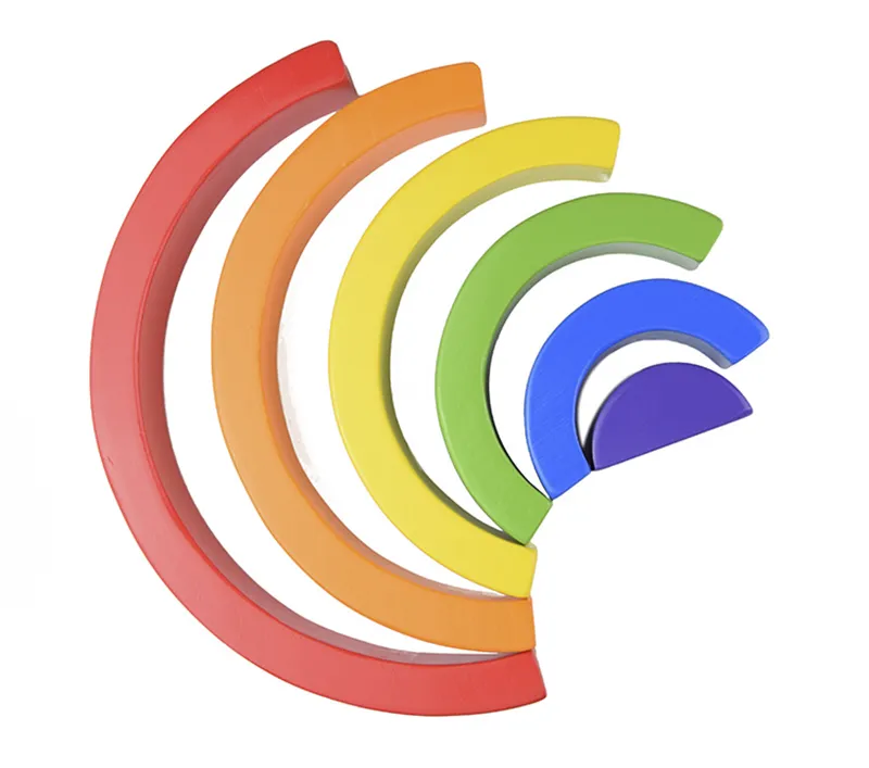 Kids Wooden Toy Montessori Rainbow Building Blocks DIY Creative Stacking Balance Game Educational Toys For Children Kids Gifts