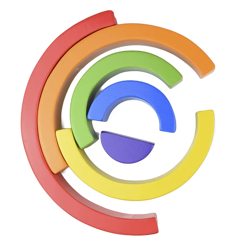 Kids Wooden Toy Montessori Rainbow Building Blocks DIY Creative Stacking Balance Game Educational Toys For Children Kids Gifts