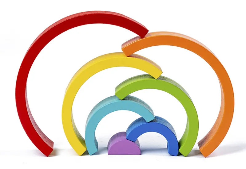 Kids Wooden Toy Montessori Rainbow Building Blocks DIY Creative Stacking Balance Game Educational Toys For Children Kids Gifts