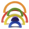Kids Wooden Toy Montessori Rainbow Building Blocks DIY Creative Stacking Balance Game Educational Toys For Children Kids Gifts