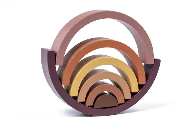 Kids Wooden Toy Montessori Rainbow Building Blocks DIY Creative Stacking Balance Game Educational Toys For Children Kids Gifts