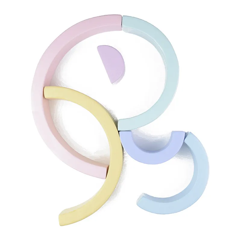 Kids Wooden Toy Montessori Rainbow Building Blocks DIY Creative Stacking Balance Game Educational Toys For Children Kids Gifts