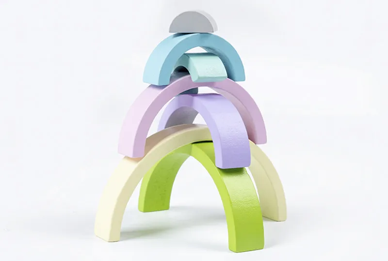 Kids Wooden Toy Montessori Rainbow Building Blocks DIY Creative Stacking Balance Game Educational Toys For Children Kids Gifts