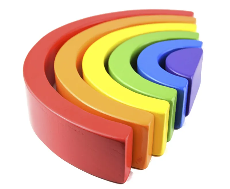 Kids Wooden Toy Montessori Rainbow Building Blocks DIY Creative Stacking Balance Game Educational Toys For Children Kids Gifts