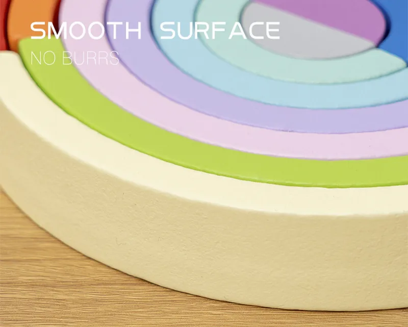 Kids Wooden Toy Montessori Rainbow Building Blocks DIY Creative Stacking Balance Game Educational Toys For Children Kids Gifts