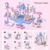 6-in-1 Girls Castle Building Block Kit - Create Unique Structures with Deformable Combinations Compatible