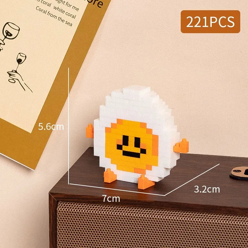 Food styling, mini building block toys, fruit stacking, desktop decoration, collection, collage, cute models, Christmas gifts