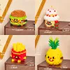 Food styling, mini building block toys, fruit stacking, desktop decoration, collection, collage, cute models, Christmas gifts