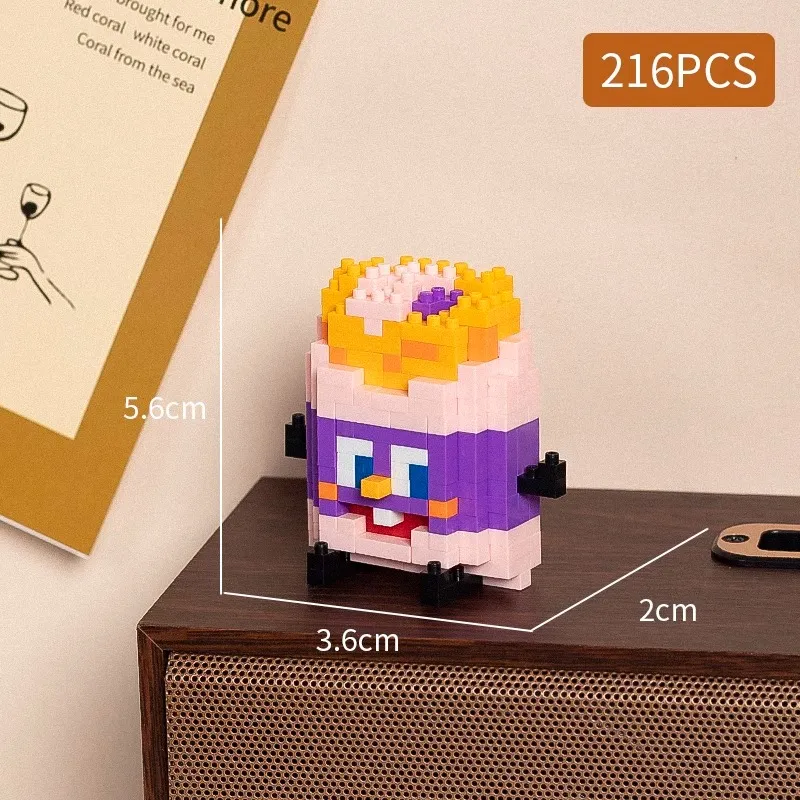 Food styling, mini building block toys, fruit stacking, desktop decoration, collection, collage, cute models, Christmas gifts