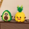 Food styling, mini building block toys, fruit stacking, desktop decoration, collection, collage, cute models, Christmas gifts