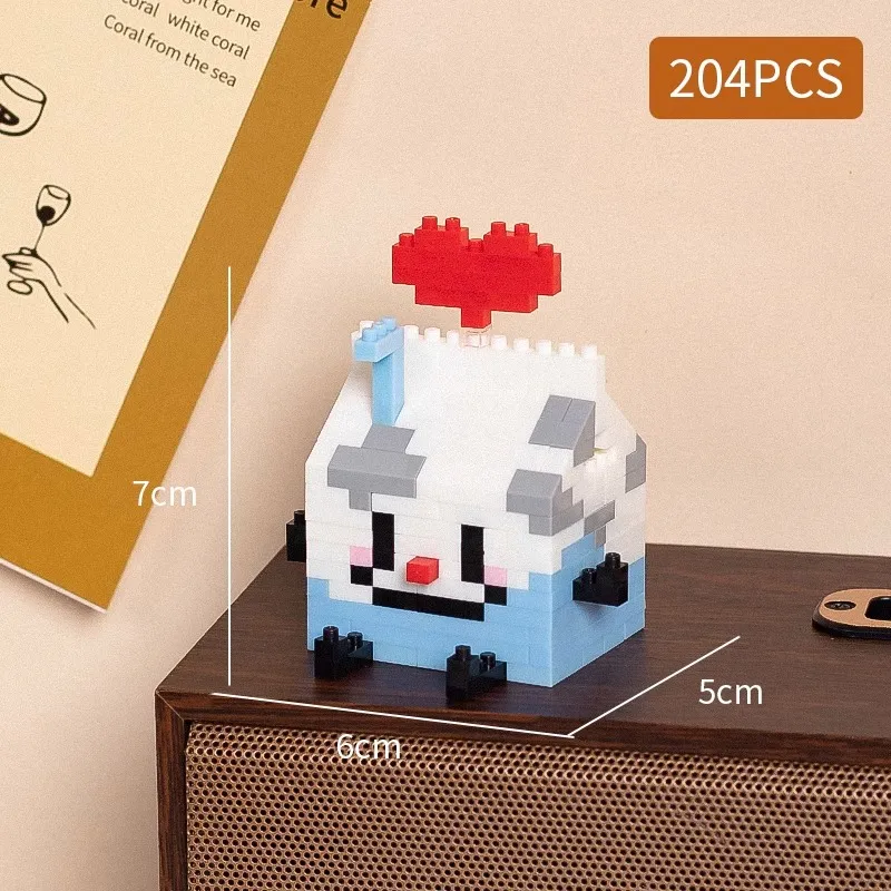 Food styling, mini building block toys, fruit stacking, desktop decoration, collection, collage, cute models, Christmas gifts