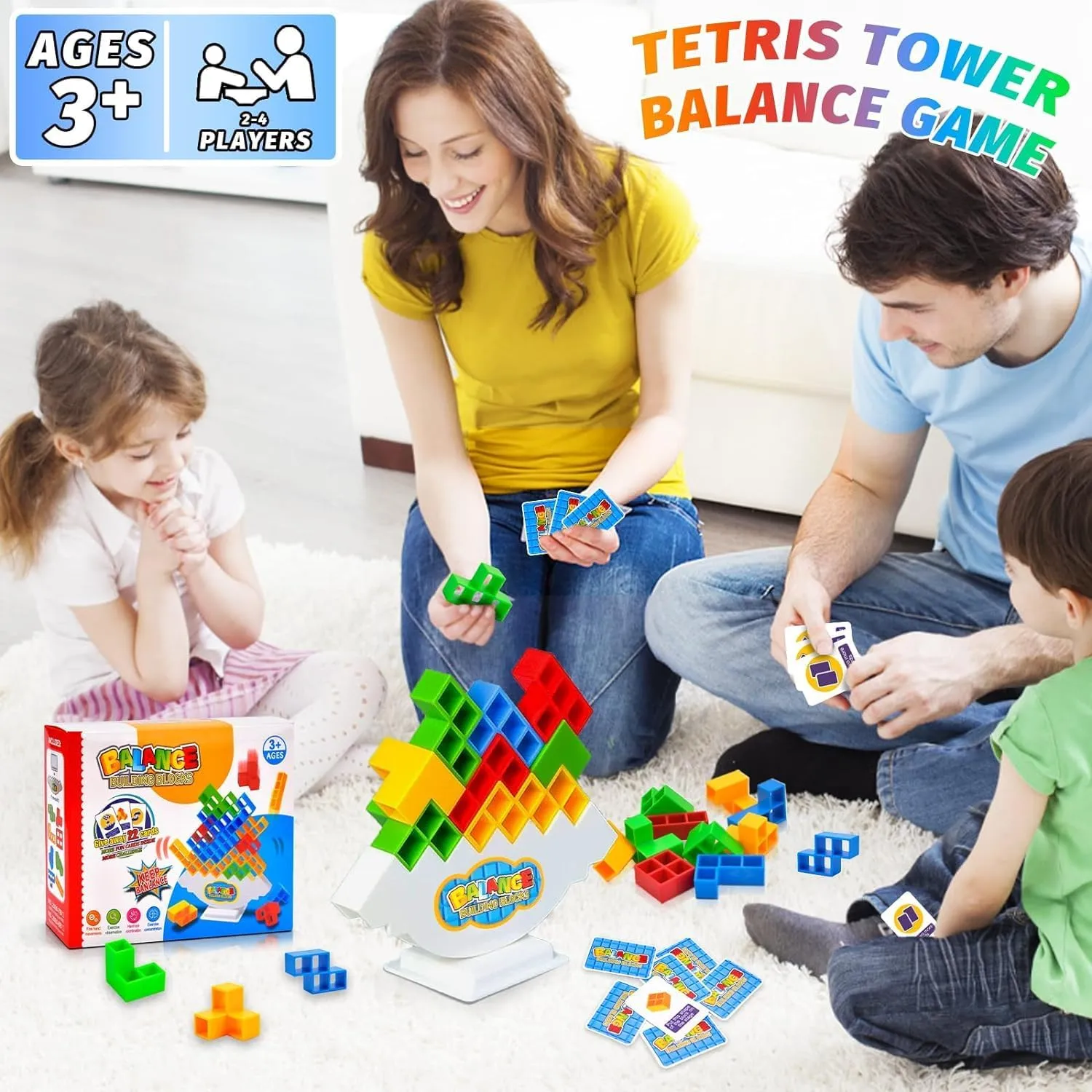 16-64 Building Block Toys Russian Building Blocks Tetra Tower Game Children Swing Balance Stacking Table Game for Kids & Adults