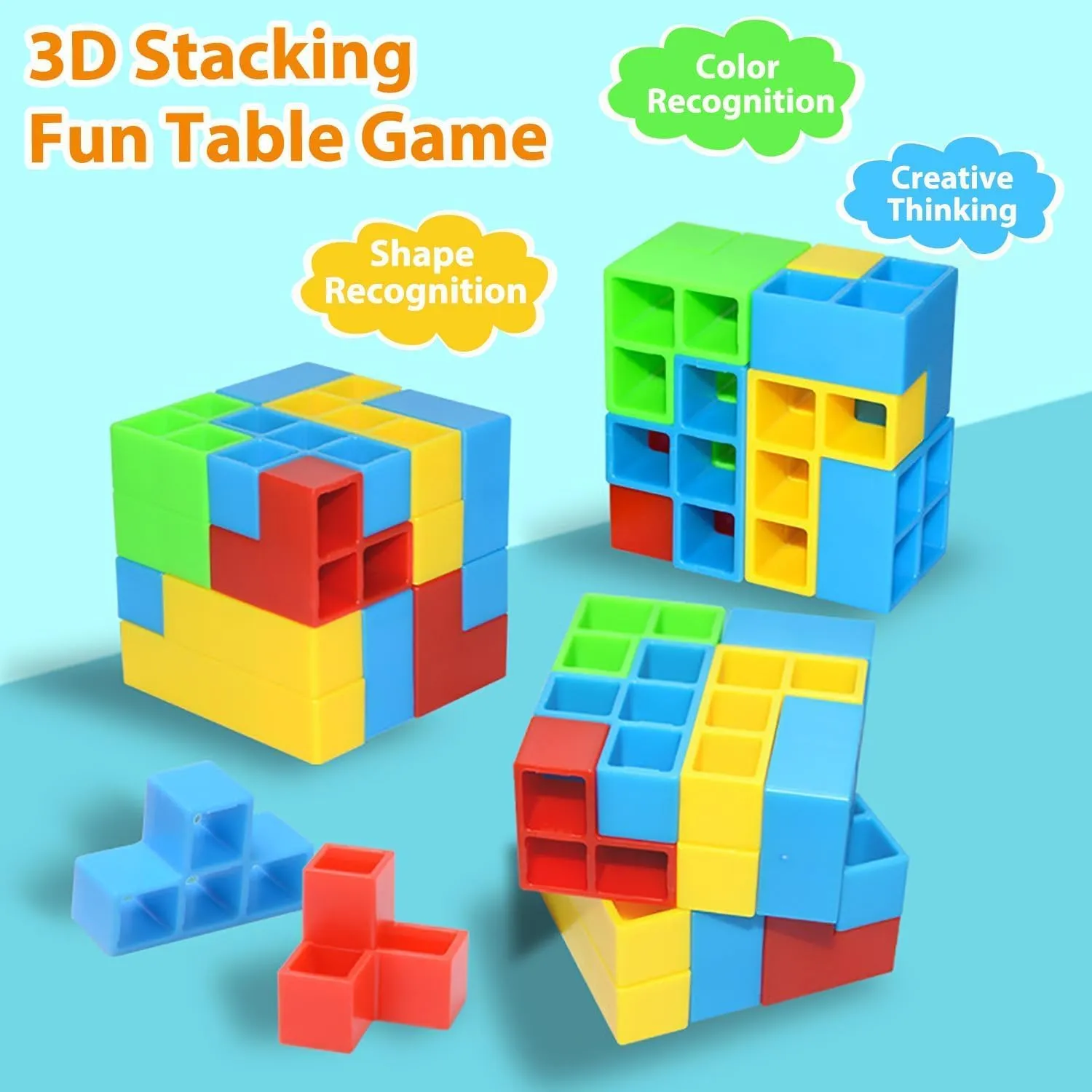 16-64 Building Block Toys Russian Building Blocks Tetra Tower Game Children Swing Balance Stacking Table Game for Kids & Adults