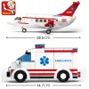 Sluban Airplane Aviation Medical Aircraft Air Ambulance Car City Building Blocks Kit Figures Doll Model Bricks DIY Toys For Kid