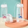 8oz/240ml Normal-Neck Baby Bottle with Straw Brush,Hands-Free PP Feeding Bottle Set-Makes Feeding Easy