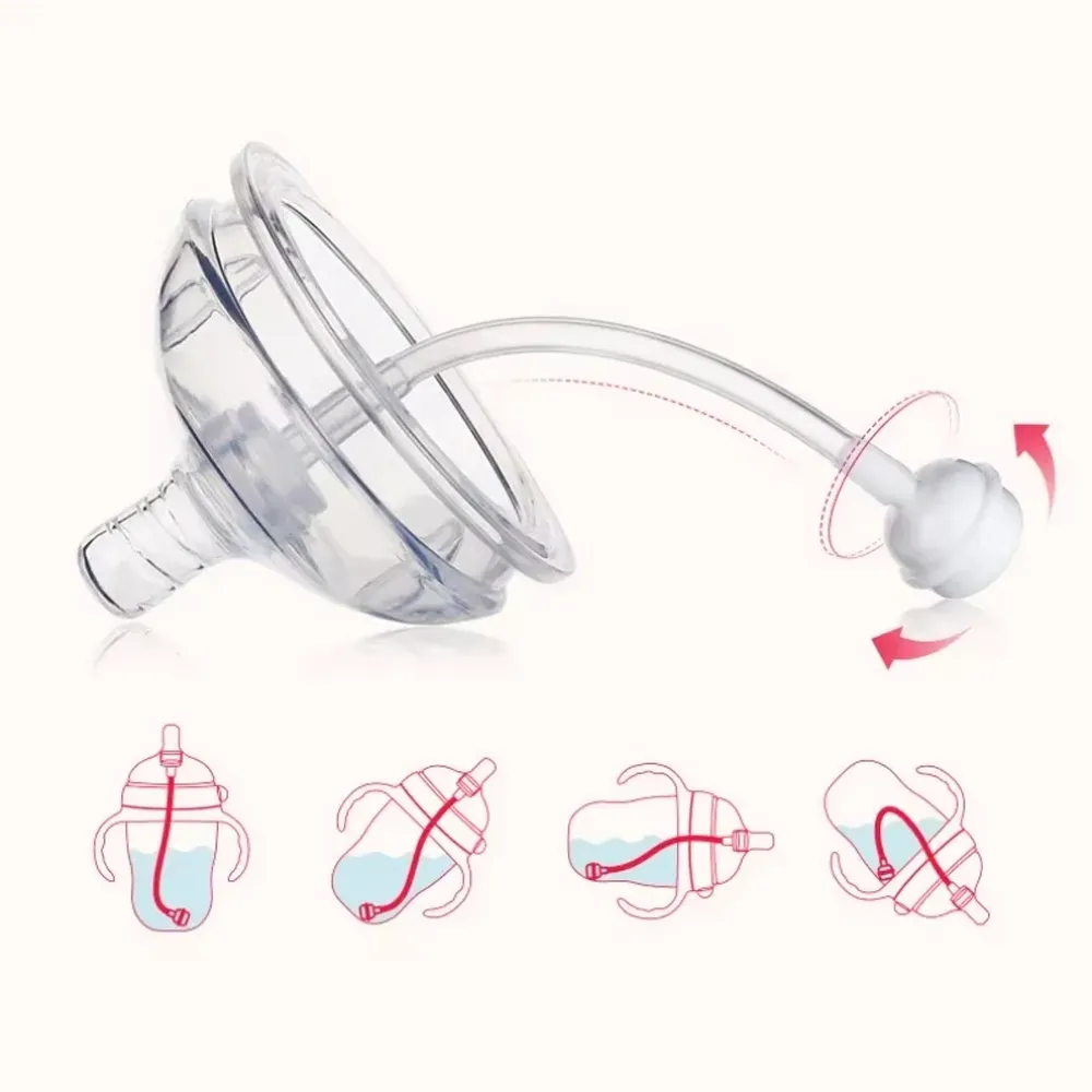 New 0-36 months baby nano-silicone bottle 240ml 150ml with handle Breastmilk-like design Soft milk pulling