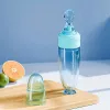 New 90ml/3OZ Colorful Silicone Baby Bottle Feeder with Soft Spoon, Suction Cup and Dust Cap, Portable Squeeze Feeding Bottle