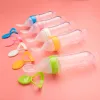 5pcs Silicone Squeezing Feeding Bottle Spoon Bottle Feeder Newborn Baby Training Drink Spoon Safe Tableware Training Feeder