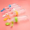 5pcs Silicone Squeezing Feeding Bottle Spoon Bottle Feeder Newborn Baby Training Drink Spoon Safe Tableware Training Feeder