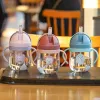 Cartoon Kids Straw Bottles - Animal Pattern Leak-proof Baby Bottles, Durable Lightweight and Suitable for School and Travel