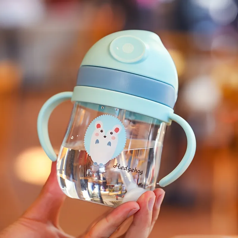 Cartoon Kids Straw Bottles - Animal Pattern Leak-proof Baby Bottles, Durable Lightweight and Suitable for School and Travel