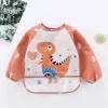 Long Sleeves Baby Bib Waterproof Feeding Bib Infant Toddler Art Smock Apron Boys Girls Burp Cloth Kids Banana Bibs for 1-3Year