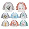 Long Sleeves Baby Bib Waterproof Feeding Bib Infant Toddler Art Smock Apron Boys Girls Burp Cloth Kids Banana Bibs for 1-3Year