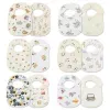 2pcs/set Summer Waterproof Baby Bibs New Cute Cotton Infant Bib Newborn Burp Cloths for Kids Boy Girl Soft Feeding Saliva Towel