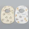 2pcs/set Summer Waterproof Baby Bibs New Cute Cotton Infant Bib Newborn Burp Cloths for Kids Boy Girl Soft Feeding Saliva Towel