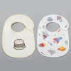 2pcs/set Summer Waterproof Baby Bibs New Cute Cotton Infant Bib Newborn Burp Cloths for Kids Boy Girl Soft Feeding Saliva Towel