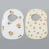 2pcs/set Summer Waterproof Baby Bibs New Cute Cotton Infant Bib Newborn Burp Cloths for Kids Boy Girl Soft Feeding Saliva Towel