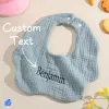 Personalized Custom name Embroidered Newborn letter Nursery Baby bib burp cloth Flower shape Gifts for Boy Girl