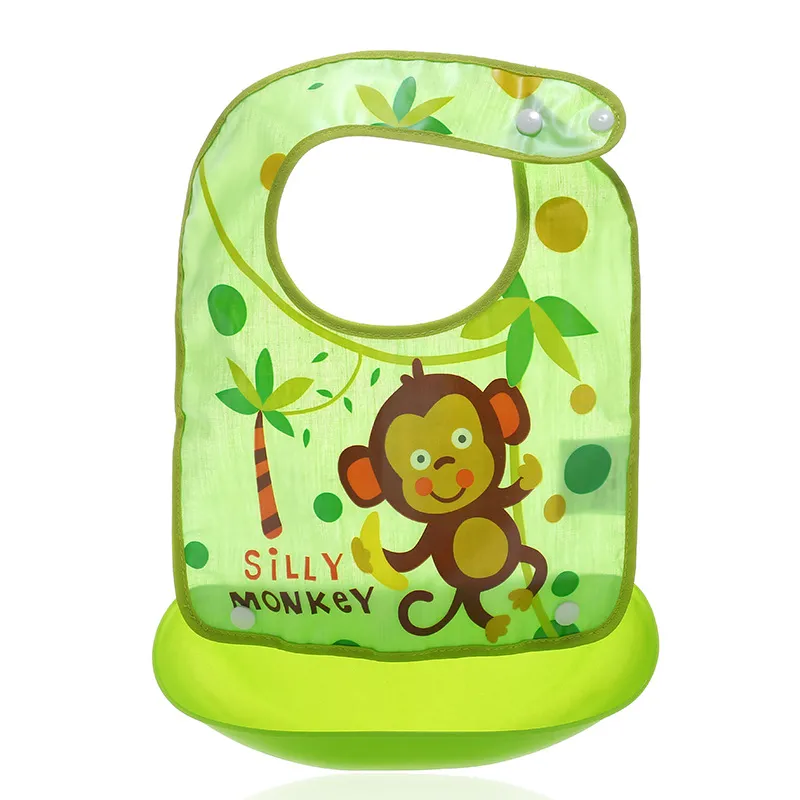 Mother Kids Baby Clothing Accessories Bibs Burp Cloths EVA Waterproof Unisex Infants Cartoon Feeding Cloth Saliva Towel Apron