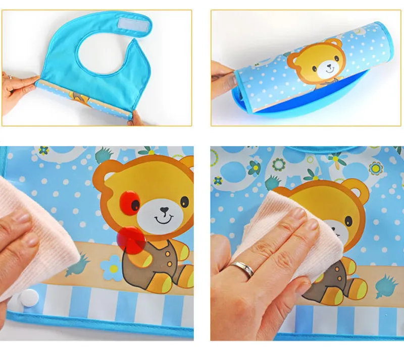 Mother Kids Baby Clothing Accessories Bibs Burp Cloths EVA Waterproof Unisex Infants Cartoon Feeding Cloth Saliva Towel Apron